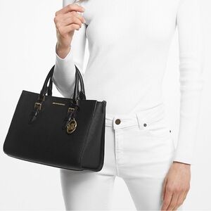 Michael Kors Black Leather Tote Bag